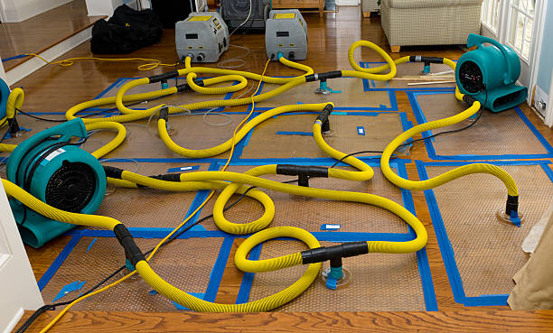 Professional Flood Damage Restoration technician working in Altamont, OR